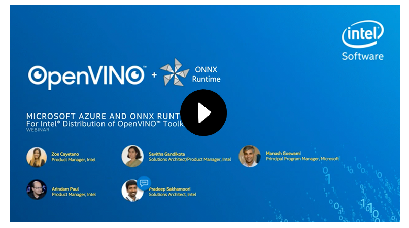 适用于OpenVINO 工具包分发版的Microsoft Azure* 和ONNX*