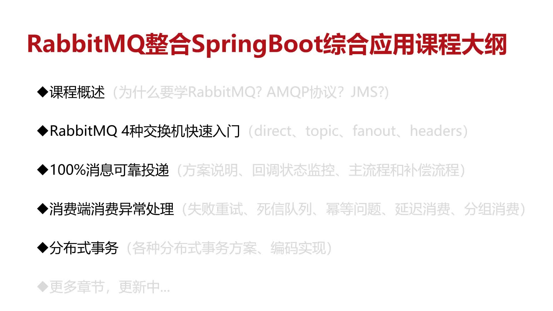 RabbitMQ整合SpringBoot综合应用