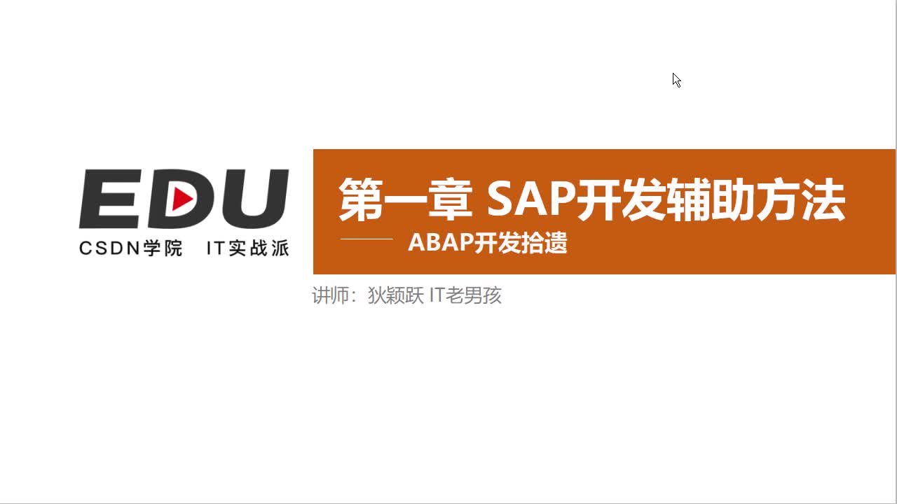 SAP ABAP二次开发拾遗