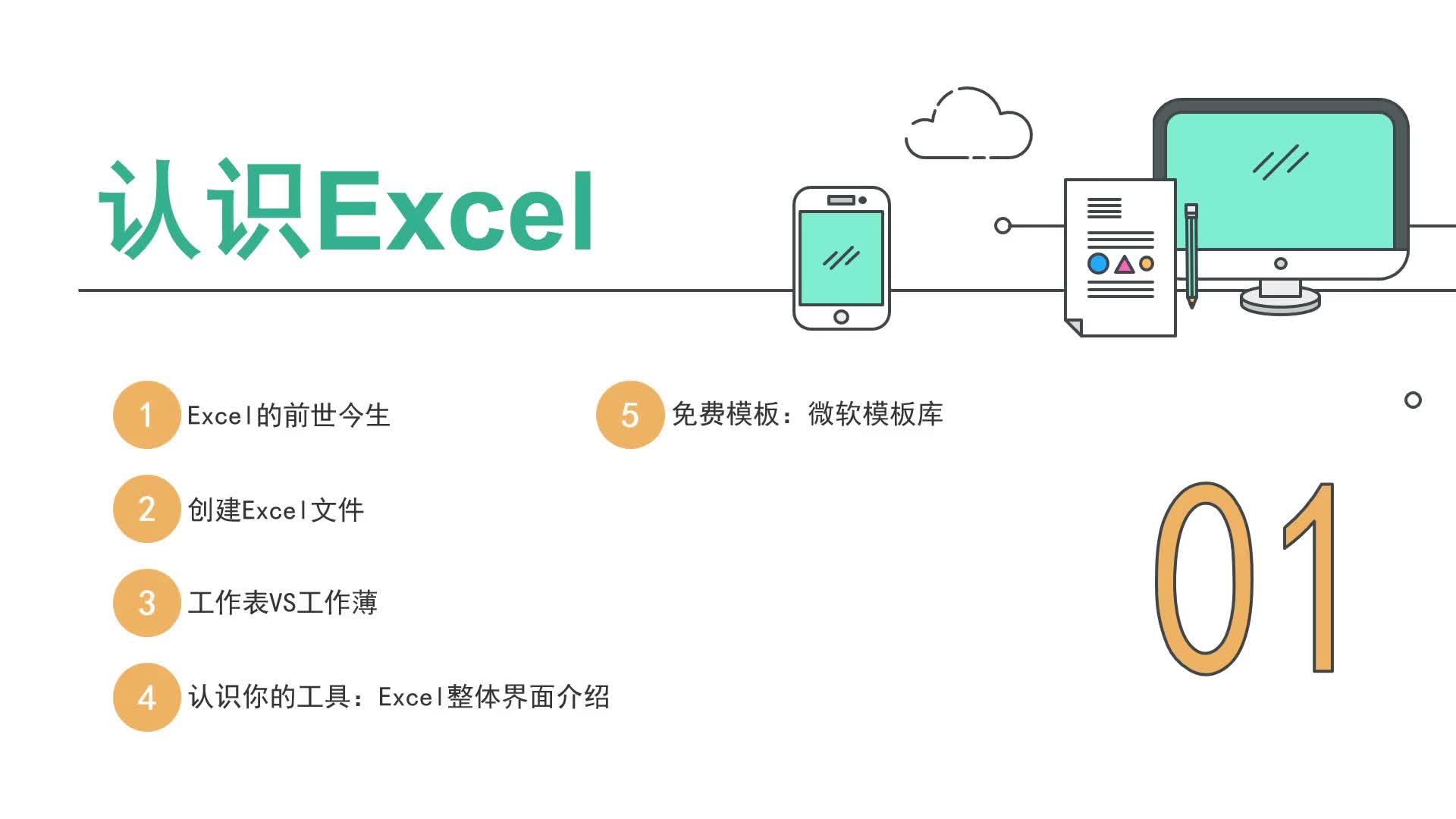 Excel“脱白课”基础入门（课程海报）