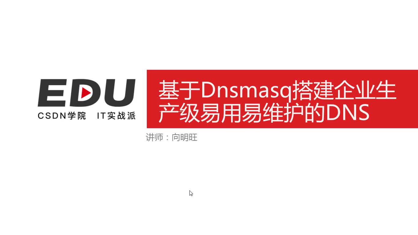 基于dnsmasq快速搭建企业生产级易用易维护的dns服务