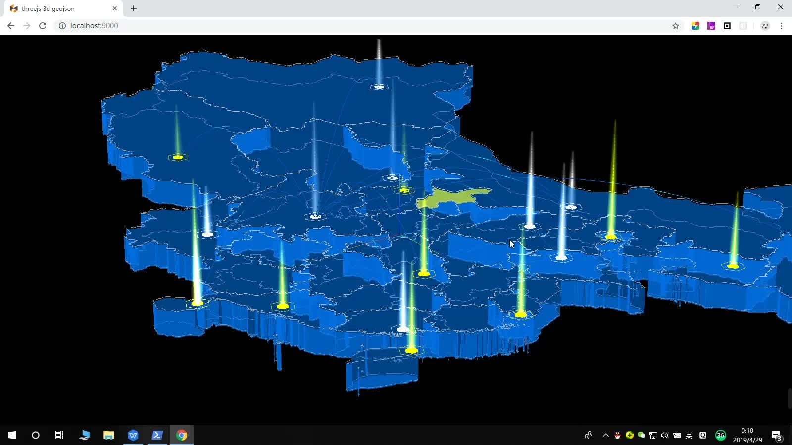 Threejs GeoJSON离线3D地图